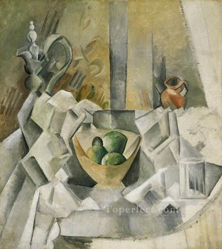 抽象的かつ装飾的 Painting - カラフォンポットとコンポティエ 1909 キュビスム